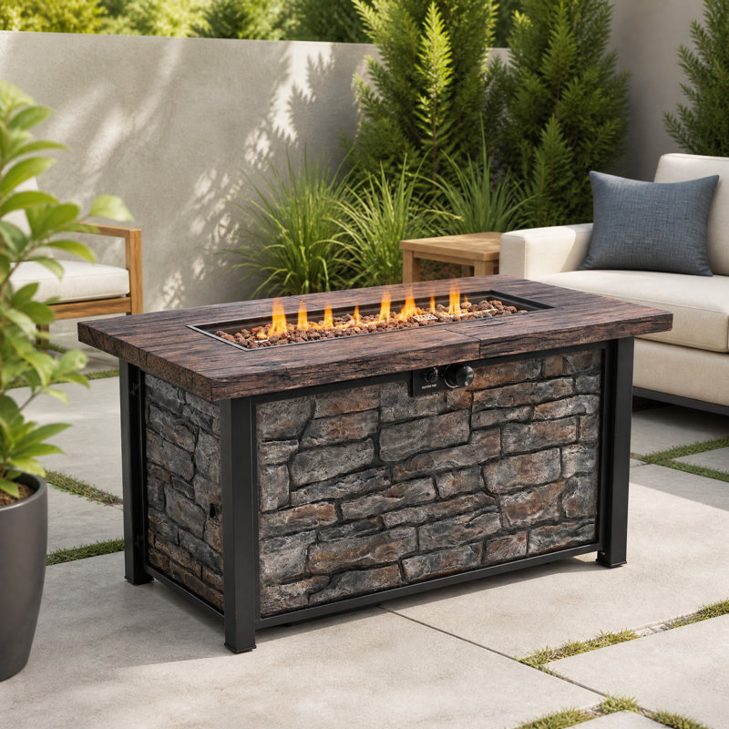 Table de feu 48 po avec plateau en bois et fibre de verre