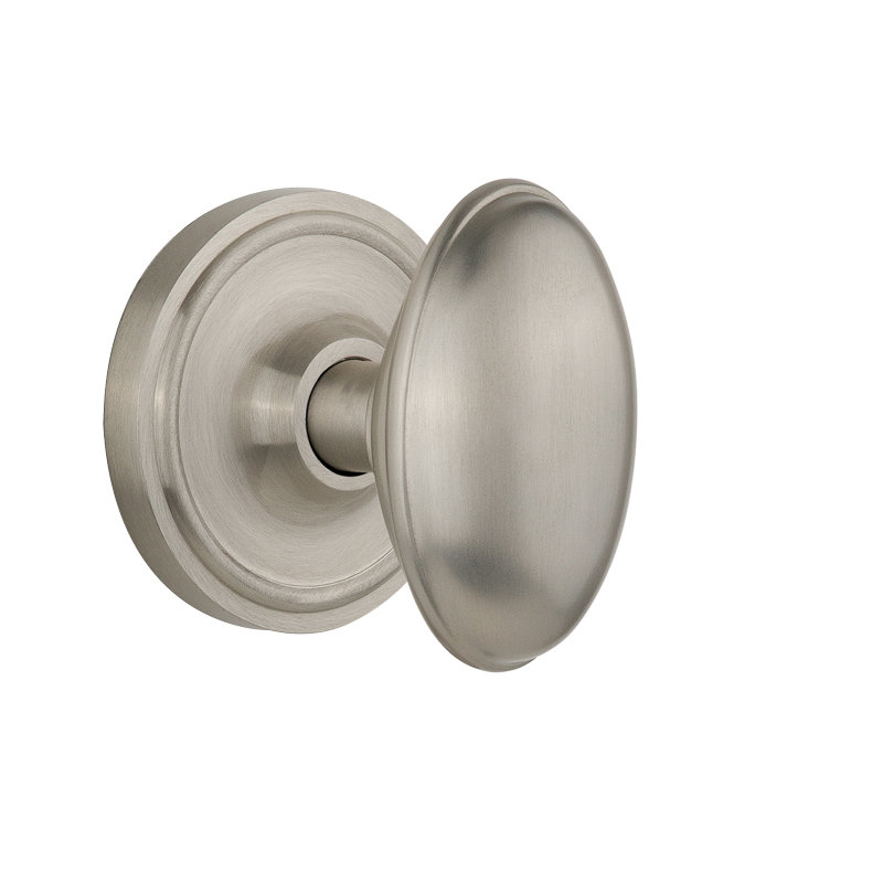 Classic Rosette with Homestead Door Knob, Satin Nickel