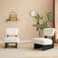 [Ensemble de 2] Méridienne moderne avec revêtement en polyester, base en bois robuste, design minimaliste, sièges d'appoint élégants et confortables pour le salon, la chambre à coucher ou le bureau-1253457209-1253457208