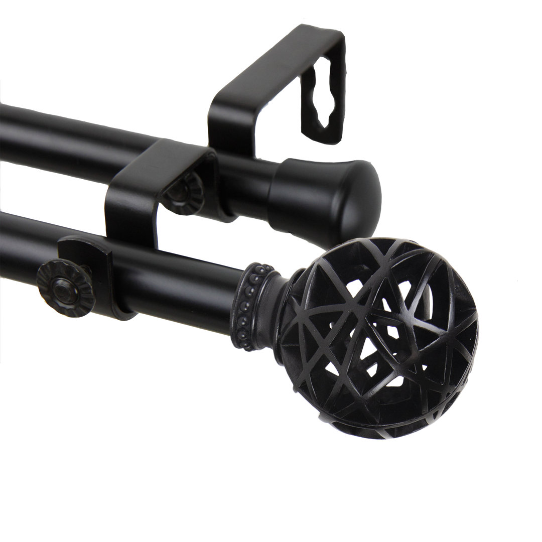 Jalissa Stainless Steel Adjustable Double Curtain Rod Canora Grey 