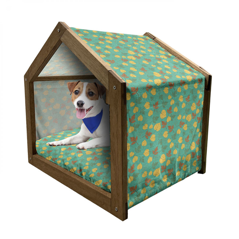Niche pour chien en bois vert, H 22,44 po x l 23,62 po x P 17,72 po