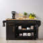 59.32" Kitchen Island, Rolling Kitchen Island with Trash Can Storage, Power Outlet, Spice & Towel Rack for Kitchen, Dining Room-1910732724