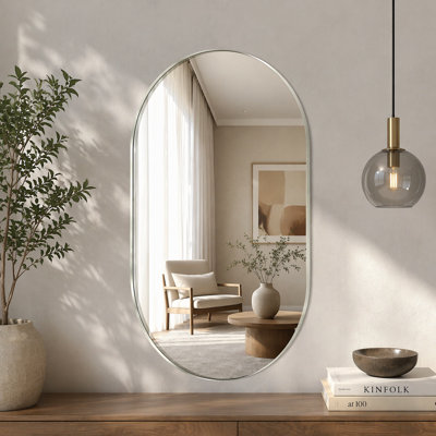 Metal Oval Mirror