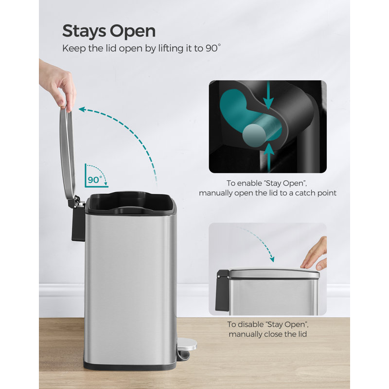 Stainless Steel Kitchen Rubbish Bin - 20 L