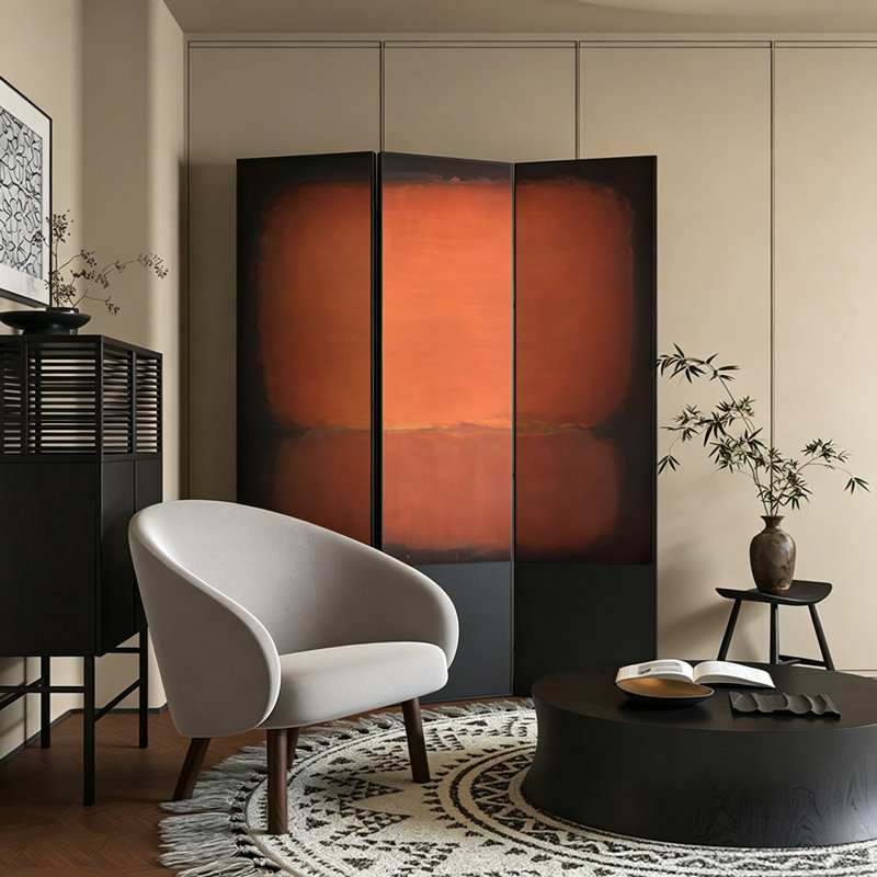 Paravent pliable en aluminium sur toile, reproduction d'art moderne dégradé, H 74,8 po x l 59,06 po x P 0,98 po