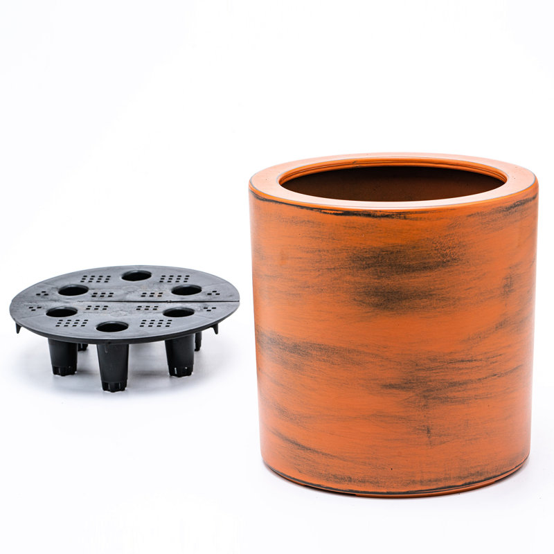 7.8 In. Self-Watering Abs Box - Dark Brown, Hand-Painted Gorgeous 8" Container Brilliance, Brown