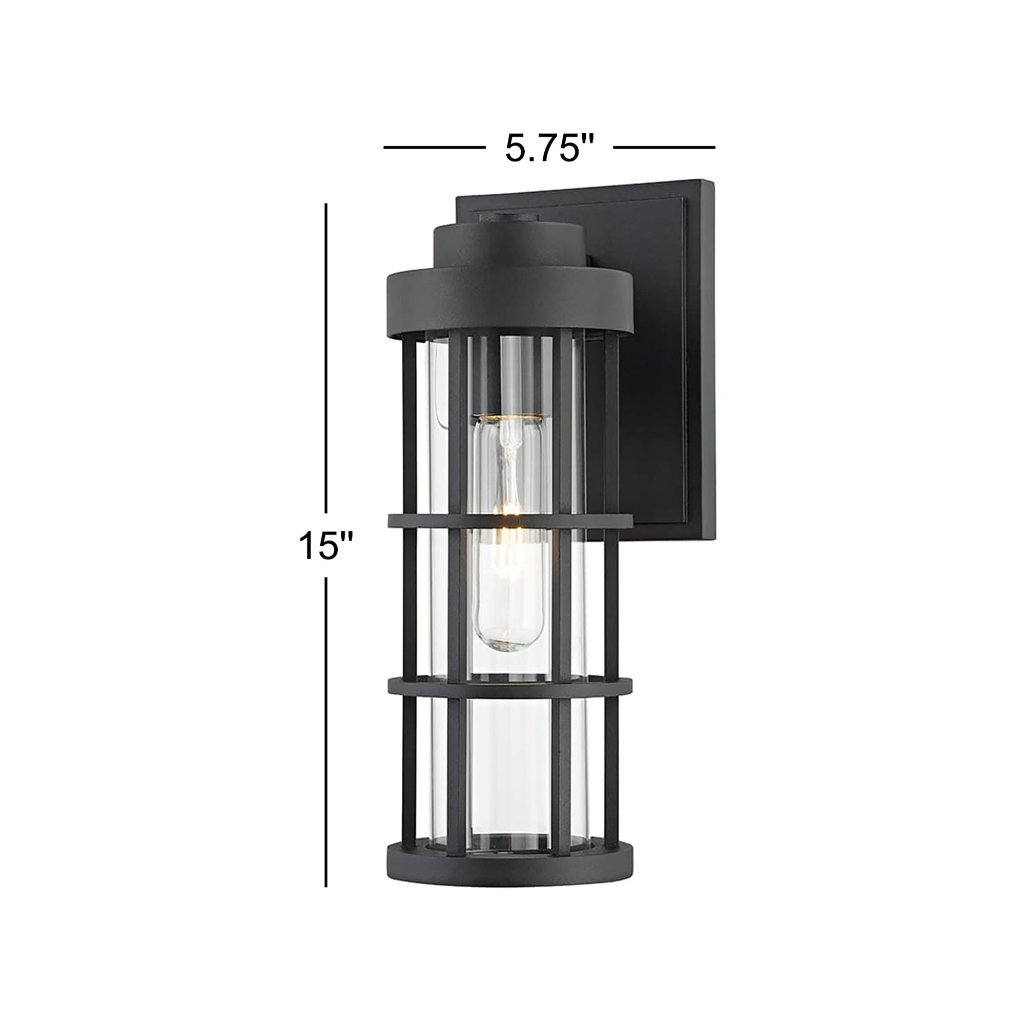 Mesa Wall Sconce by Becki Owens, 15" H x 4.75" W x 5.75" D, Textured Black