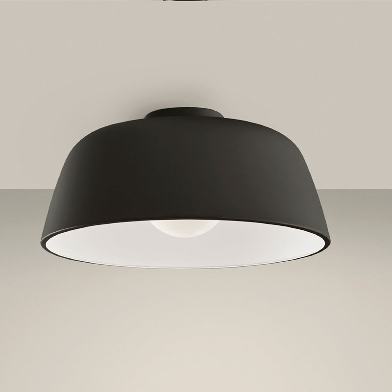 Plafonnier Miso, Noir / blanc, H 8 po x l 17,13 po x P 17,13 po