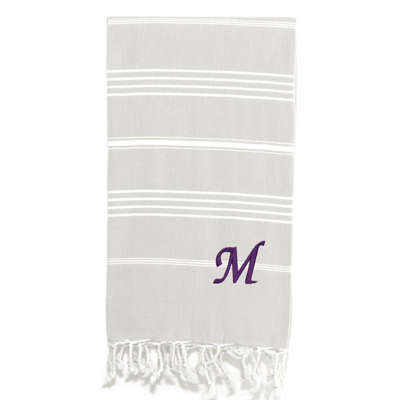 Serviette de plage 100% coton Pestemal Lucky, Crème / Blanc, M
