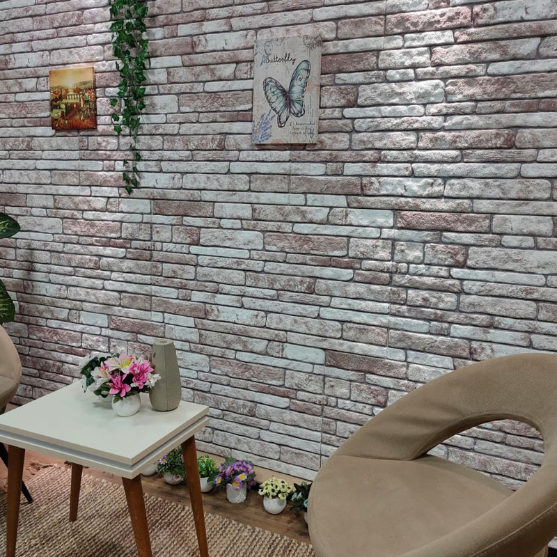 Dark Gray 3D Textured Brick Design Wall Panels