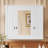 White Bathroom Mirror Cabinet With 4 Adjustable Shelves, Wall Mounted, Space Saving Simple Style-1496672923
