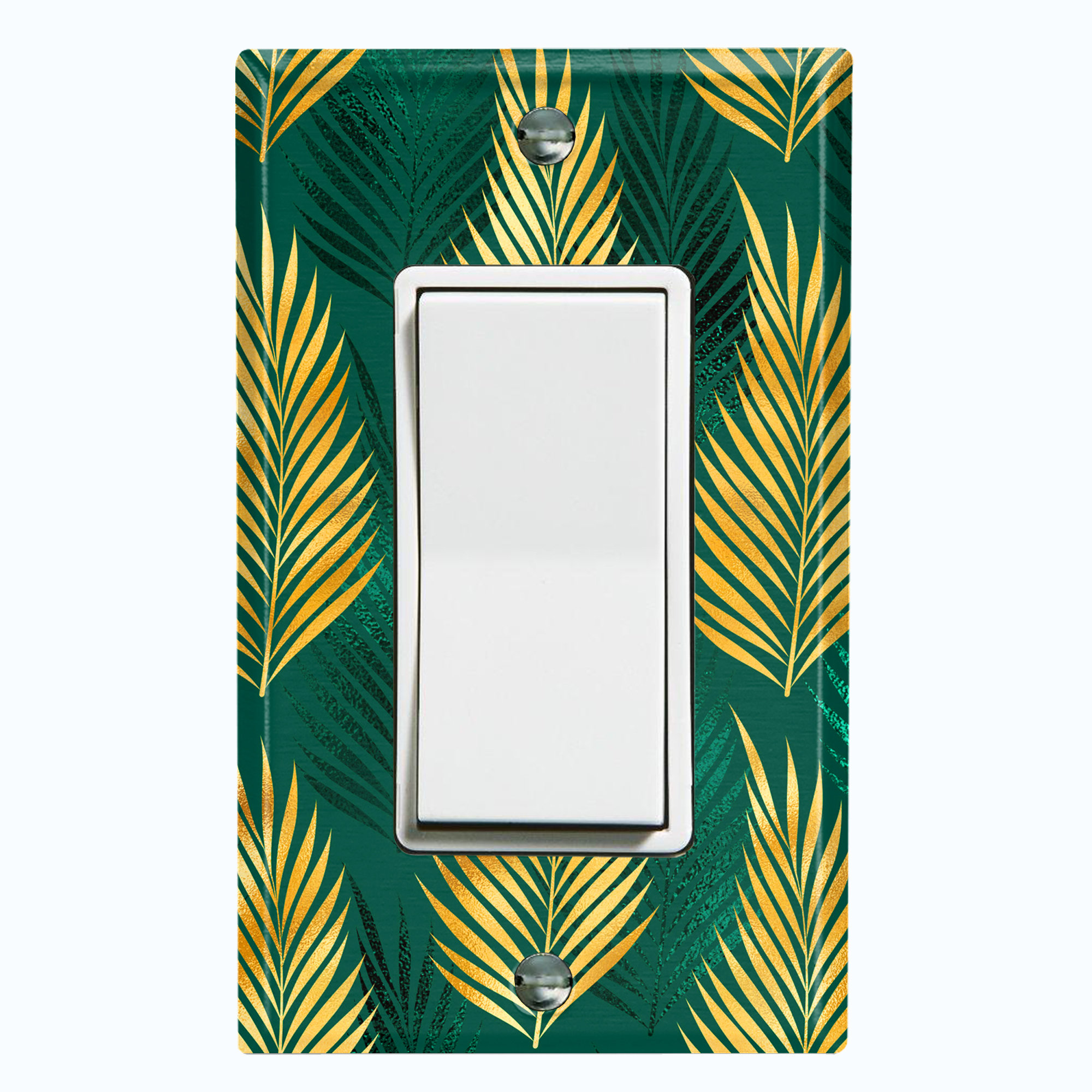 WorldAcc Metal Light Switch Plate Outlet Cover (Yellow Jungle Leaves ...