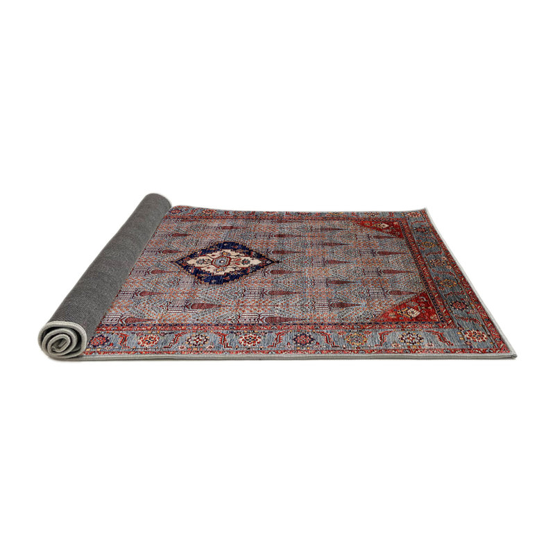 Tapis de style oriental rouge, Rond 7 pi
