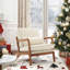 Elizabeth Mid Century Solid Wood Accent Chair Upholstered Armchair with an Extra Pillow-755153354