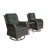 Auryanna Rattan Outdoor Furniture 2 Swivel Chairs with Waterproof Coushions and Glass Top Table Set-425536676-425536674