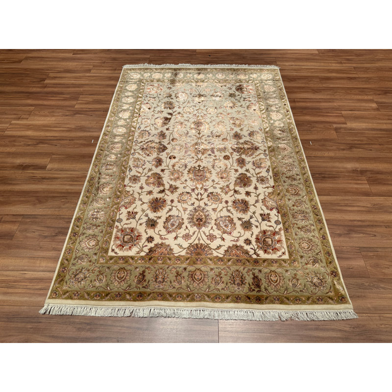 Tapis en laine beige noué à la main Original Original
