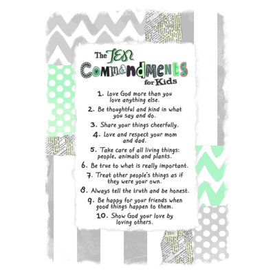 Chevron Ten Commandments Mint - Publicité sur toile tendue