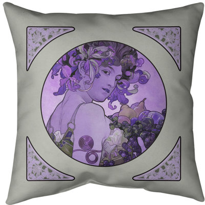 Alphonse Mucha Fruit Panel Euro Pillow Cover