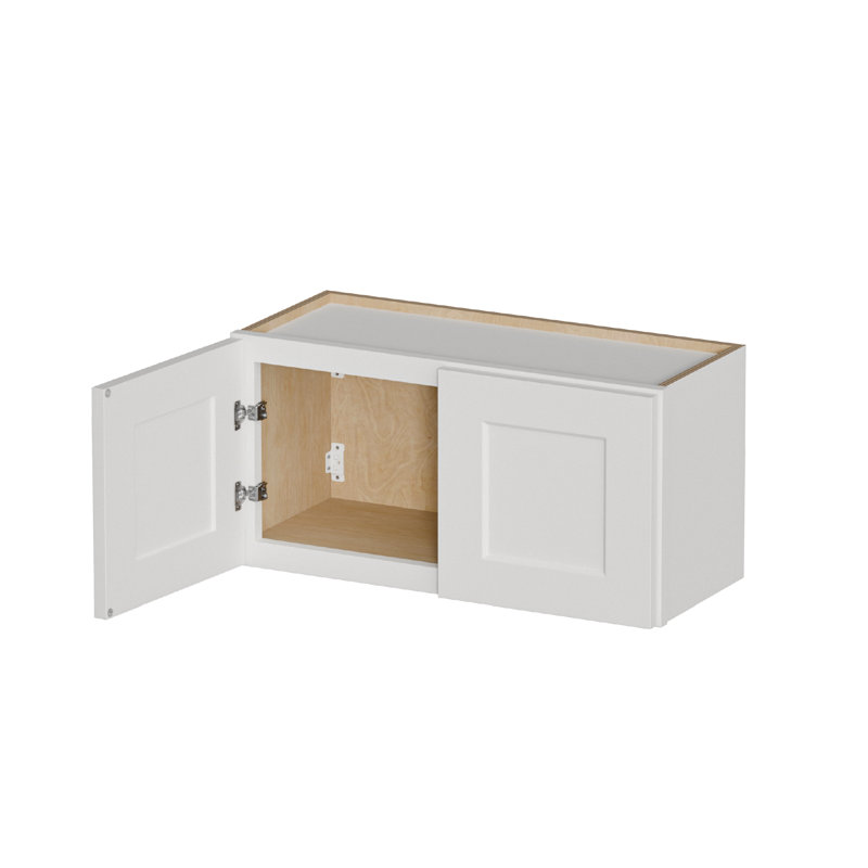 Armoire murale blanche en bois massif à une porte, 1 porte et 2 tablettes pour le rangement de la cuisine, de la salle de bain, de la salle de lavage, des tablettes réglables incluses