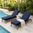 Outdoor 4'' Chaise Lounge Cushions Lounge Chair Cushions 26" W X 80" L-423027326-408104540-408150297