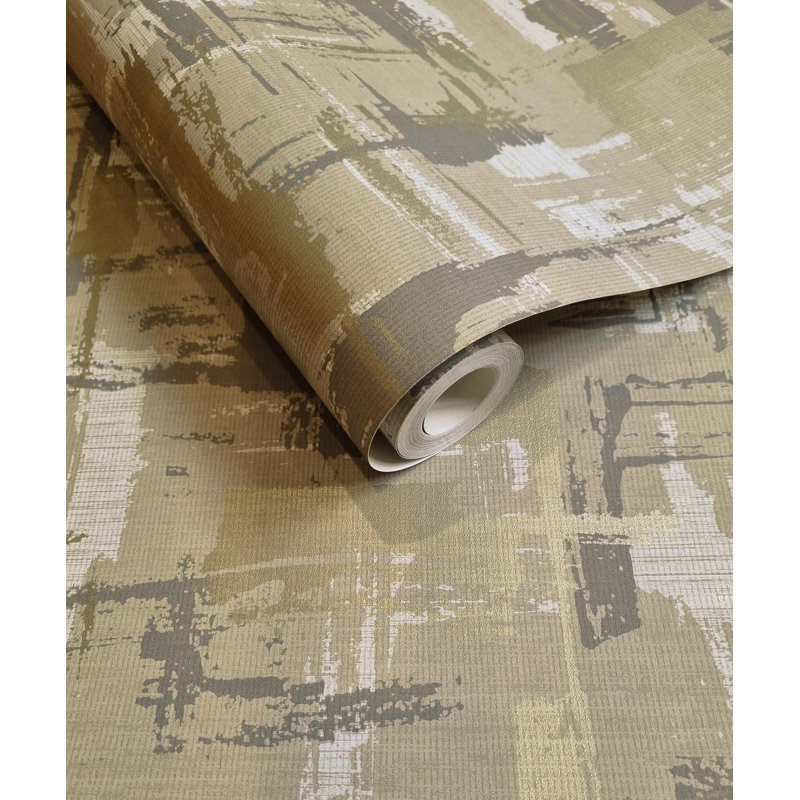Papier peint géométrique à surface vieillie, Beige