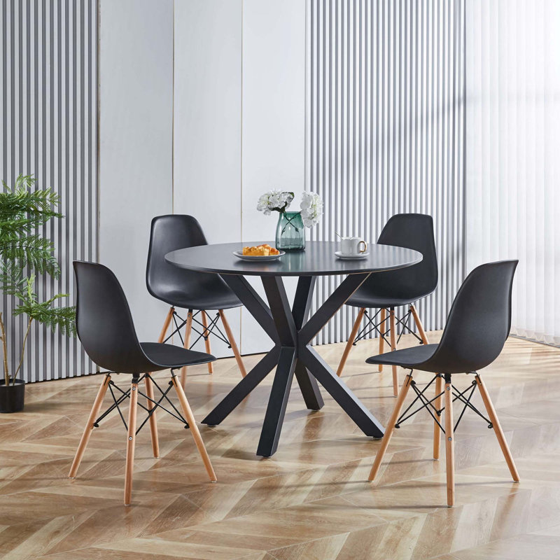 Ensemble de salle à manger 5 pièces, pieds de table en métal, table de salle à manger à piédestal, table basse de table de bout pour la salle à manger