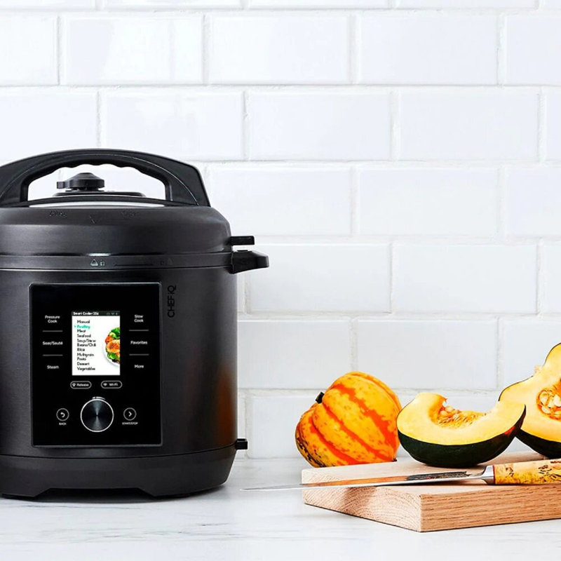 Chef iQ Black 6-Quart Smart Pressure Cooker with Built-in Scale