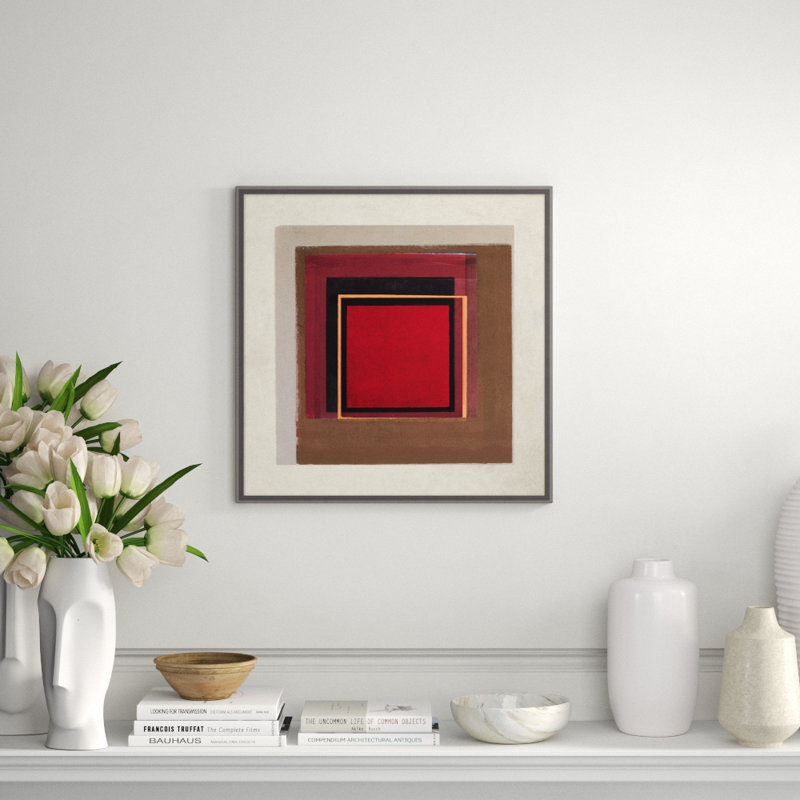 Overlapping Color 4' Framed Graphic Art Print on Glass