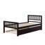 Structure de lit plateforme en bois robuste avec lit gigogne extensible-1258968505