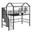 Lit mezzanine en métal avec toit et boîte de rangement-305811036