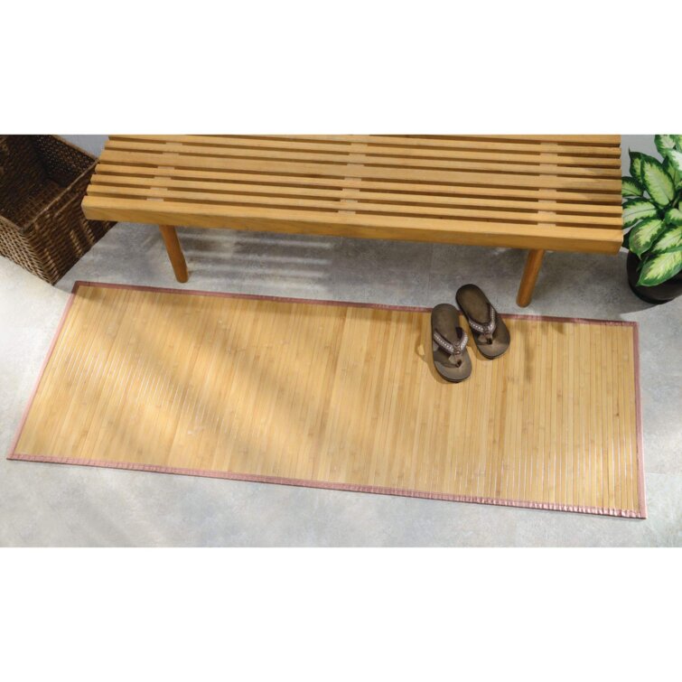 ZWYSL Bamboo Carpet Mat, Natural Fiber Rug Runner Non-Slip Floor Mats  Summer Cool Woven Pad with Edge, for Living Room Kitchen Area Three Styles