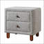 Table de chevet rembourrée à 2 tiroirs Boucle avec cadre incurvé doux et tissu texturé tendance pour les chambres modernes