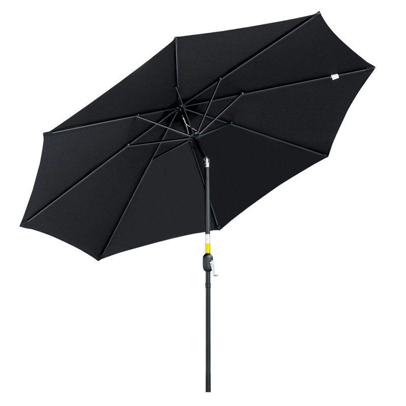Parasol de marché rond 10 pi x 8 pi, parasol de patio, noir, Noir, noir, noir, noir