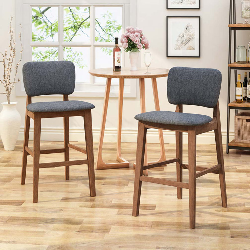 Tabouret de bar en bois, Gris anthracite