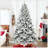 Flocked Christmas Tree With 768 Tips, Realistic PE+PVC Snowy Hinged Tree With Metal Stand, Full Artificial Xmas Tree For Holiday Decoration