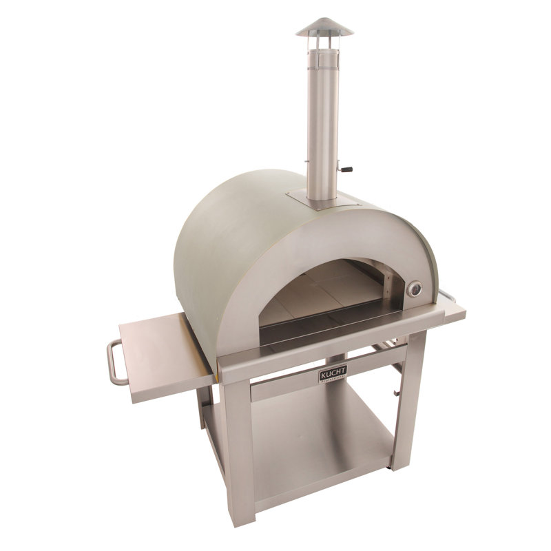 Outdoor Wood-Fired Pizza Oven, Silver 