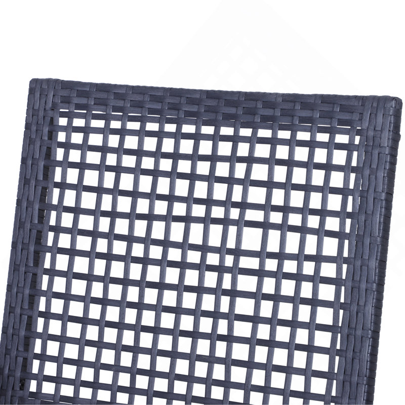 3Pcs Patio Bar Set With Soft Cushion, Rattan Wicker Outdoor Furniture Set For Backyards, Lawn, Deck, Poolside