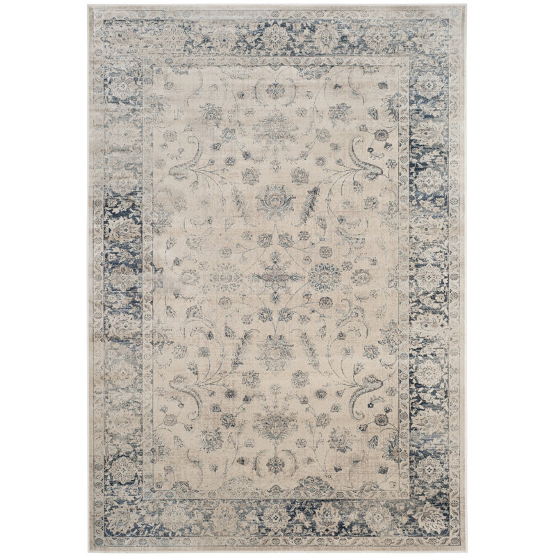 Tapis oriental pierre / bleu Malandra, Rectangle 6 pi 7 po x 9 pi 2 po