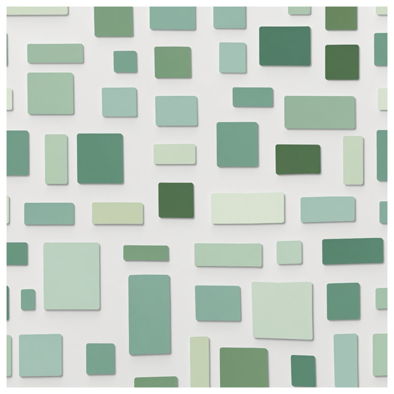 Green Rectangular Shapes Comforter, Twin