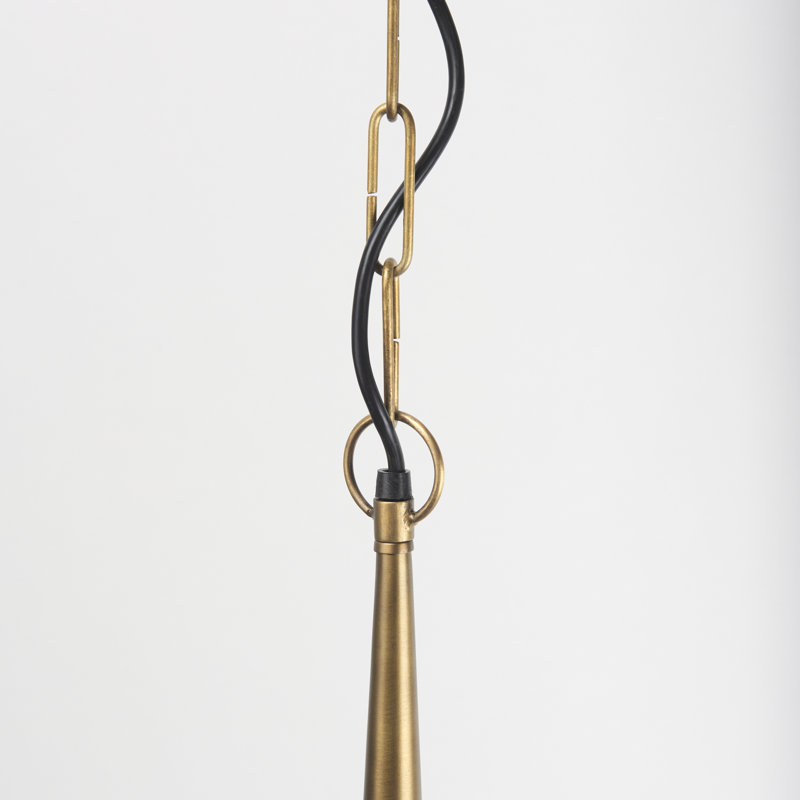 1 - Light Pendant, Black/Antique Brass