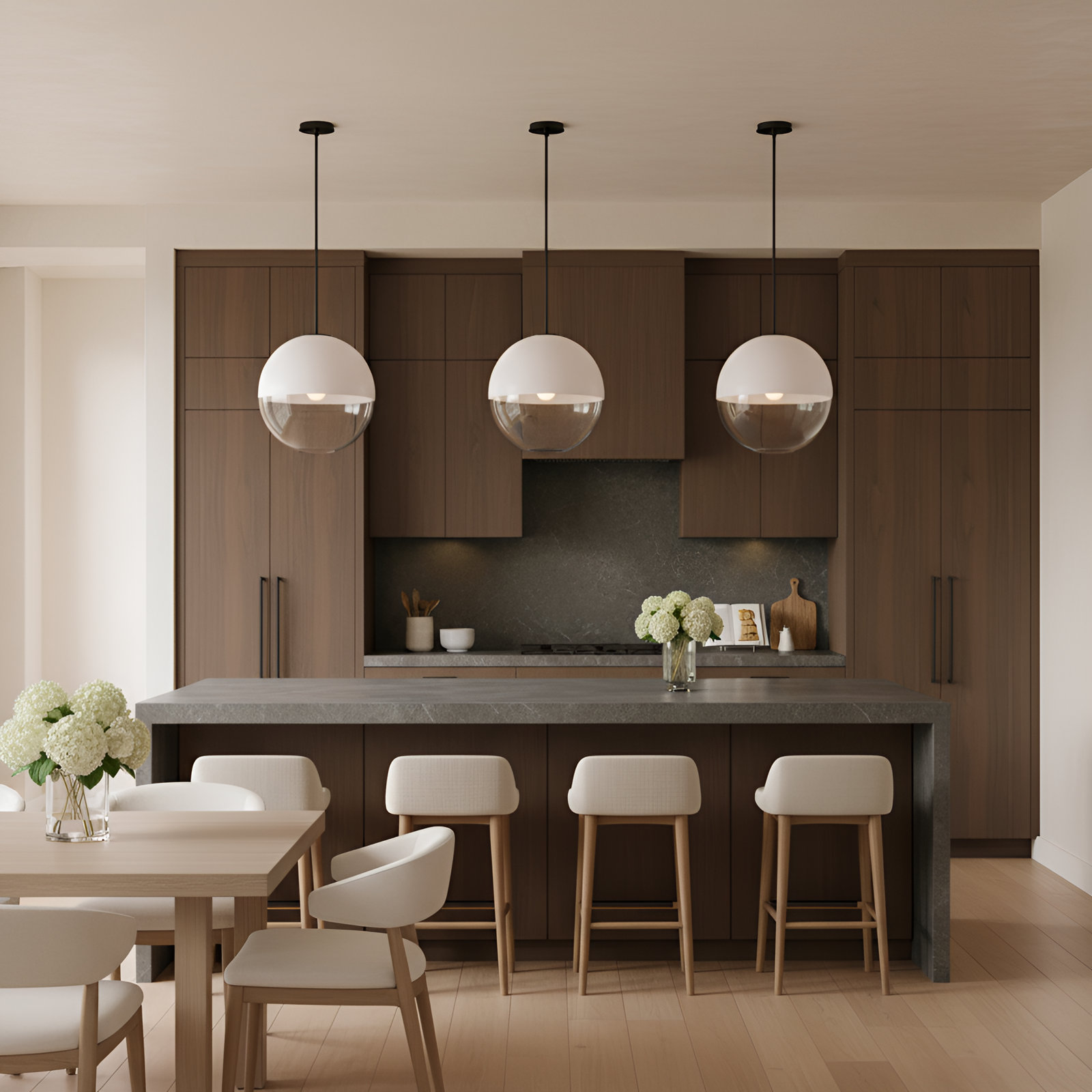 Sean Lavin Spellman 1 Light Kitchen Pendant In Aged Iron Finish With Milk Clear Glass Mix Shade, Aged Iron