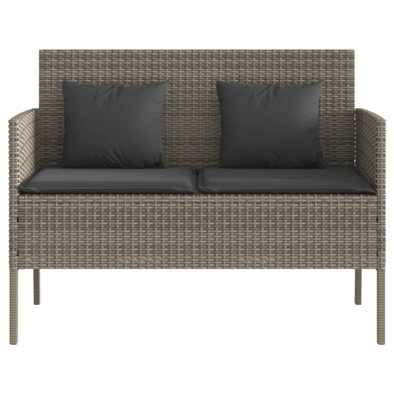 Banc de patio avec coussins Vidaxl, Gris foncé / Gris
