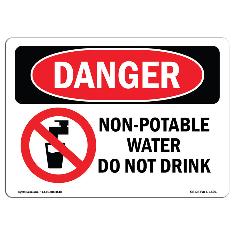 OSHA Danger Sign, 12" H x 18" W x 0.1" D