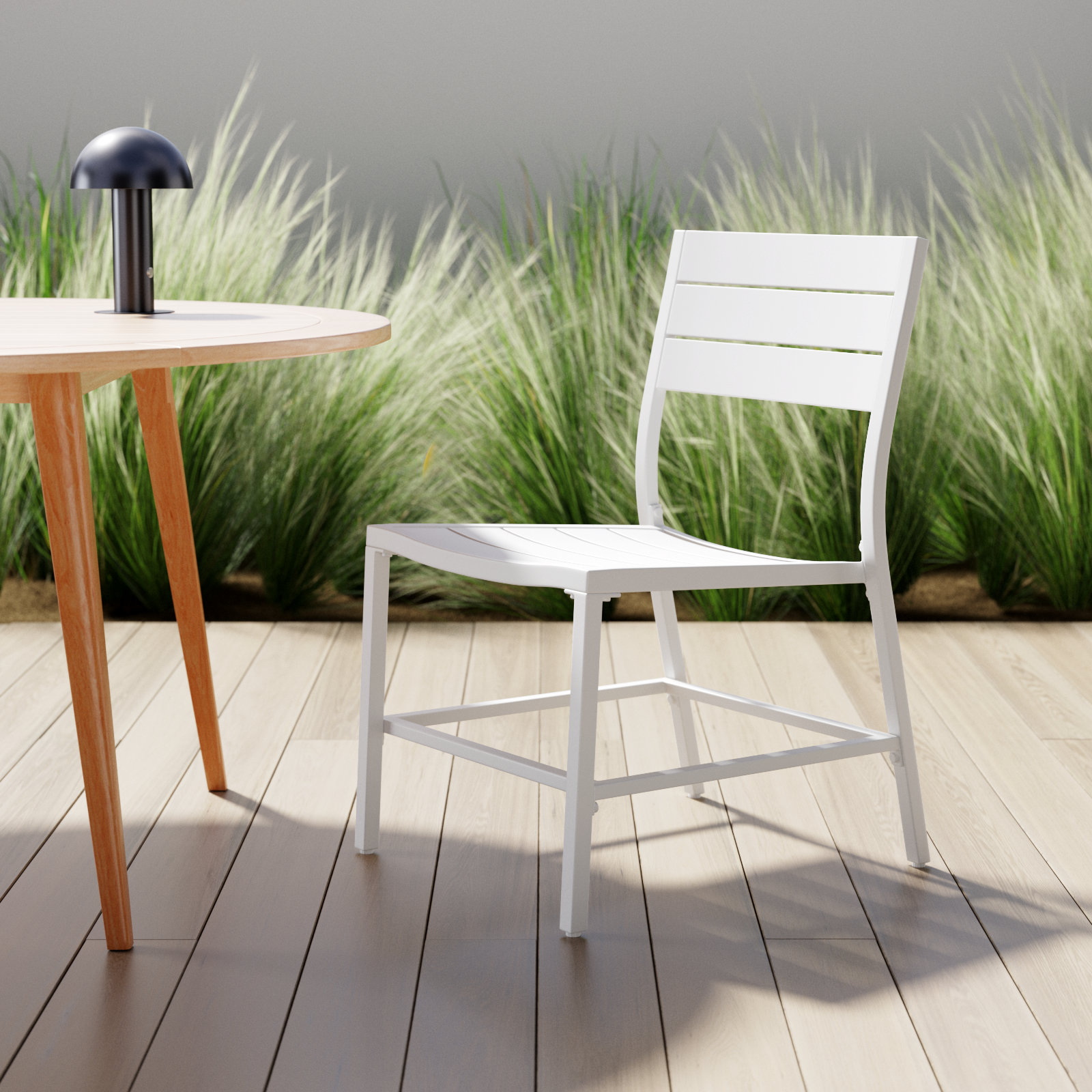 Armando Patio Side Chair, White