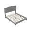 Grand cadre de lit tapissier grand avec motif de rivets, lit plateforme moderne en velours avec tête de lit capitonnée, gris-1883005057-1883005071