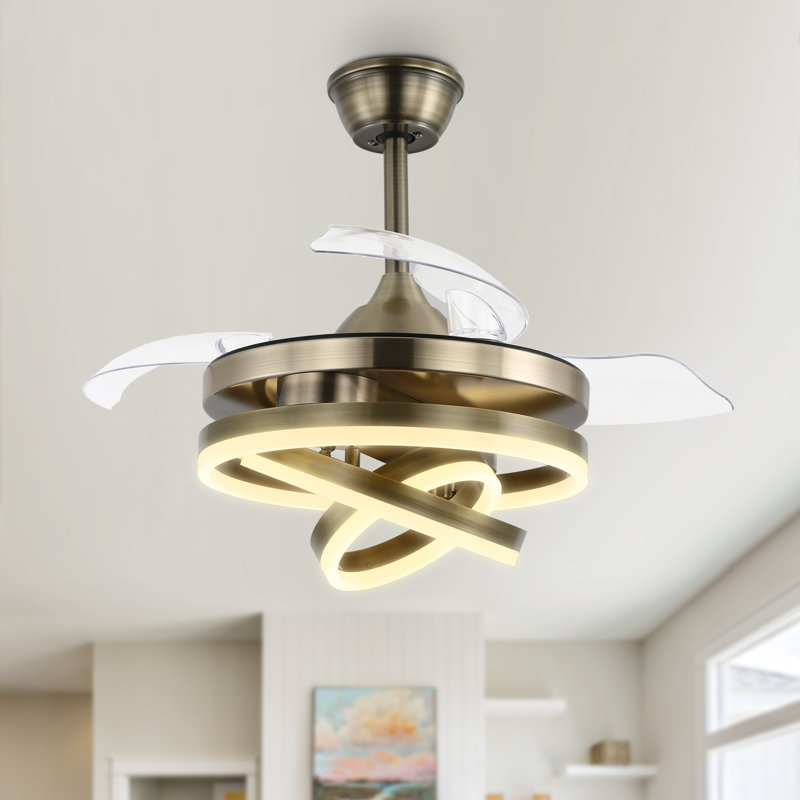 Ventilateur de plafond en métal Eucptus, Laiton