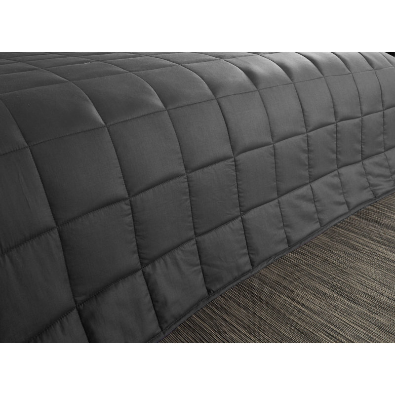 Gray Queen Size 20 lb Weighted Blanket with Glass Beads
