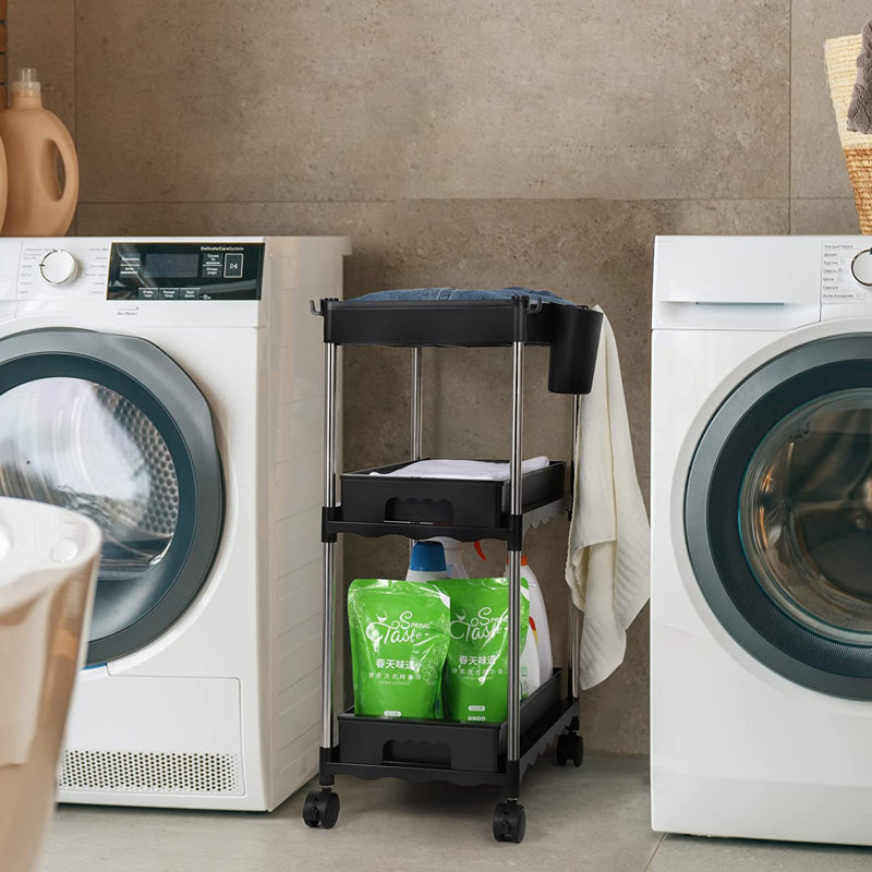 Chariot utilitaire 3 niveaux avec tasse suspendue et 4 crochets