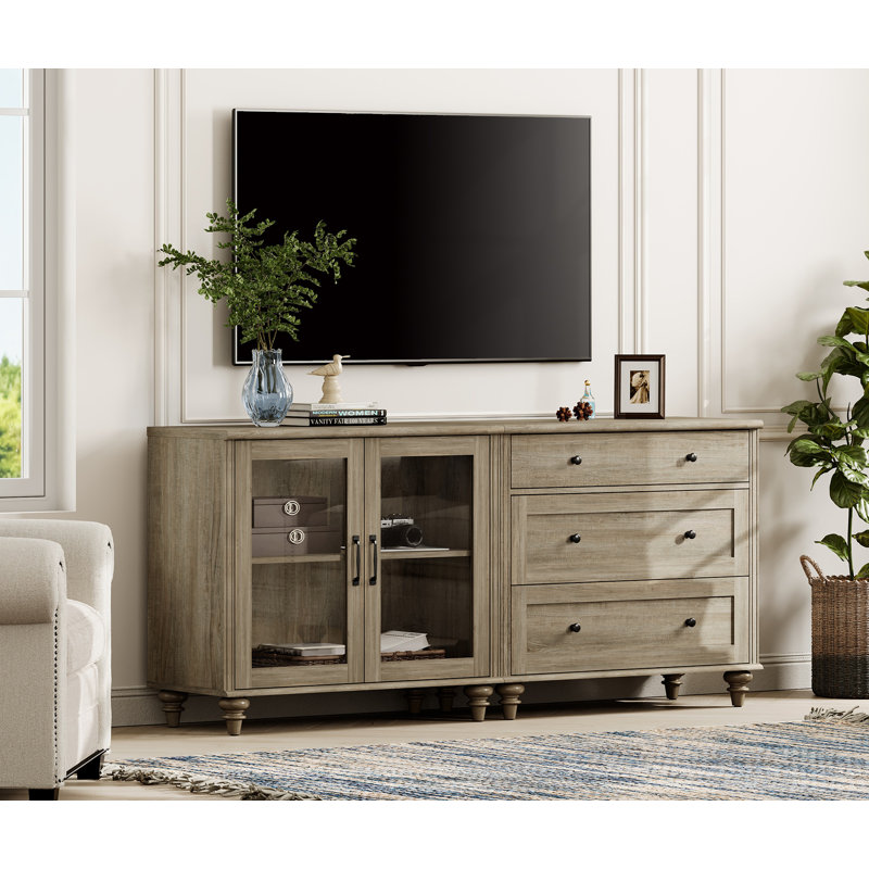 Damaj TV Stand for TVs up to 78", Wash Gray