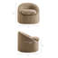 Fauteuil d'appoint rond en mélange de lin et amande Sadie-1661199875